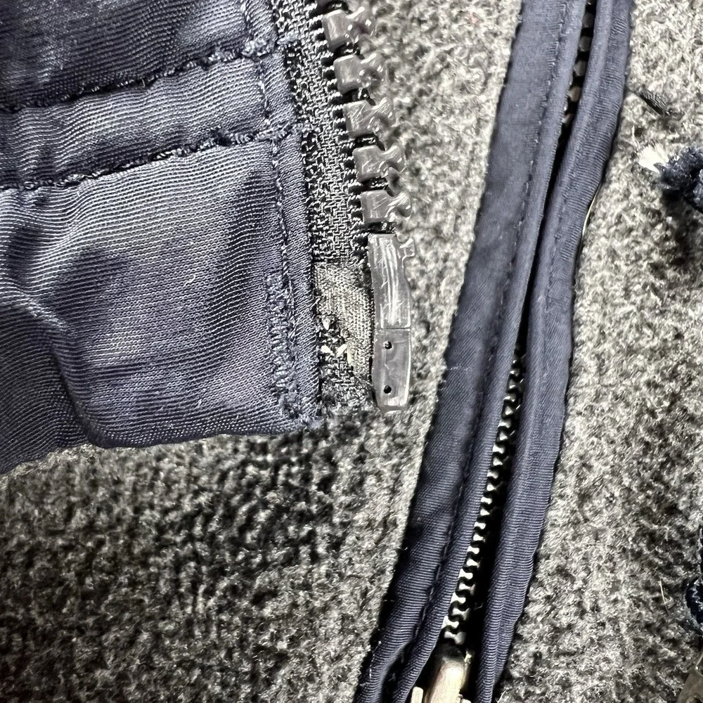 ABERCROMBIE & FITCH Reversible Ski Jacket Mens Size Large Navy Blue Gray ‎ A&F